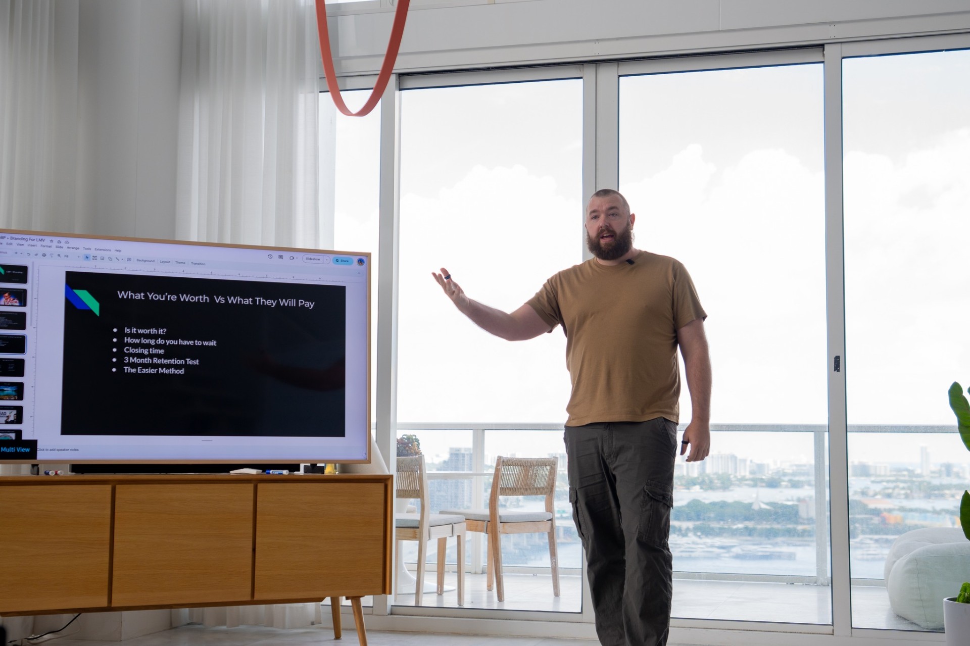 Sean Sudduth, founder of Workhorse Websites, presenting